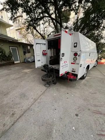 Magnet Plumbing service vehicle on-site for Grease Trap Cleaning in Keys Farm